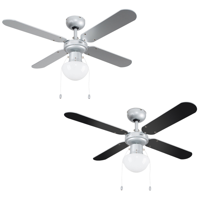 ValueLights Mirage Silver Reversible Ceiling Fan with Light 42 inch - image 1
