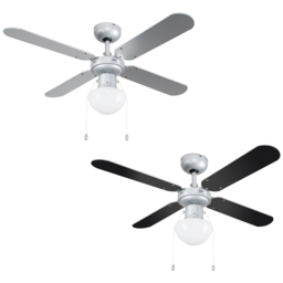 ValueLights Mirage Silver Reversible Ceiling Fan with Light 42 inch - thumbnail 1