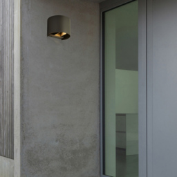Lighting Collection IP54 Eclipse Arc LED Outdoor Wall Light - thumbnail 2