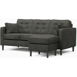 Eden Graphite Chenille 3 Seater Reversible L Shaped Corner Sofa - thumbnail 2