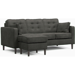 Eden Graphite Chenille 3 Seater Reversible L Shaped Corner Sofa - thumbnail 3