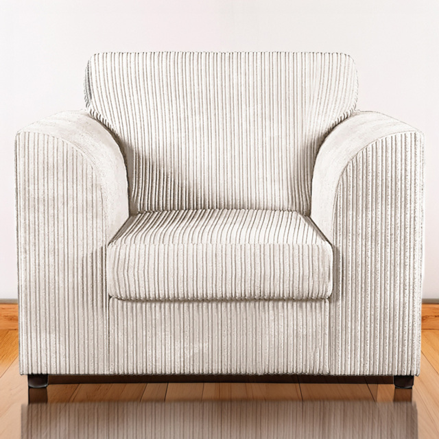 Luxor Cream Jumbo Cord Armchair - image 1