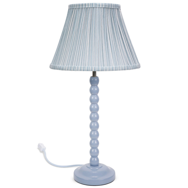 ValueLights Bobbins Blue Stripe Shade Powder Blue LED Table Lamp - image 1