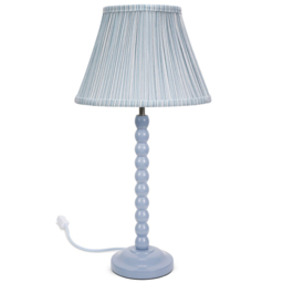 ValueLights Bobbins Blue Stripe Shade Powder Blue LED Table Lamp - thumbnail 1