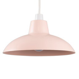 ValueLights Civic Metro Style Dusky Pink Metal Retro Pendant Shade