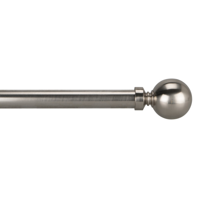 Ascot 200 to 300cm Satin Silver Extendable Curtain Pole