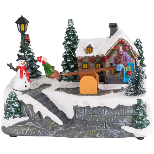 Marco Paul Christmas Musical LED See Saw Village Scene - image 1