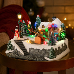 Marco Paul Christmas Musical LED See Saw Village Scene - thumbnail 2