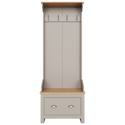 GFW Lancaster Grey Single Drawer Hallway Storage Unit with Hooks - thumbnail 2