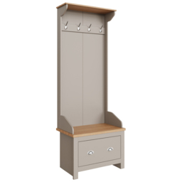 GFW Lancaster Grey Single Drawer Hallway Storage Unit with Hooks - thumbnail 4