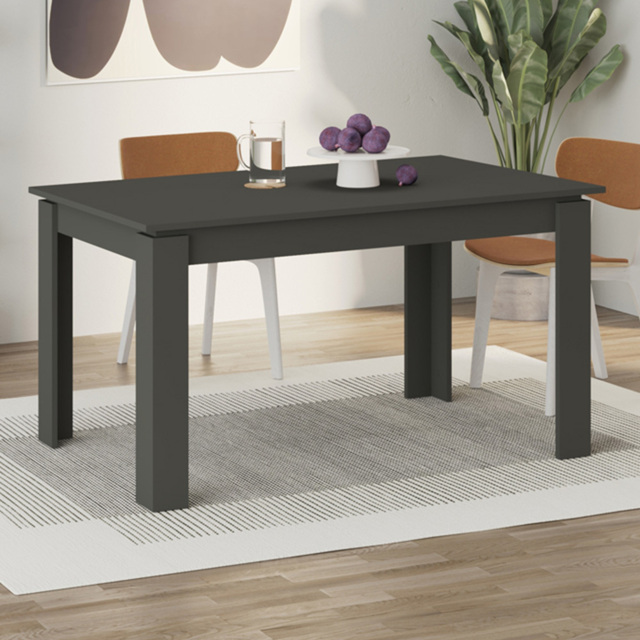 Decortie Tolmen Anthracite 6 Seater Extendable Dining Table Rectangular Table - image 1