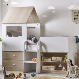 Julian Bowen Orpheus Pale Wood and White Mid Sleeper with Storage