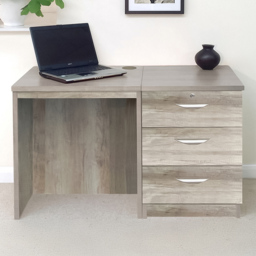 R White Cabinets SET-03-IN-GN 2 Drawer Desk Grey
