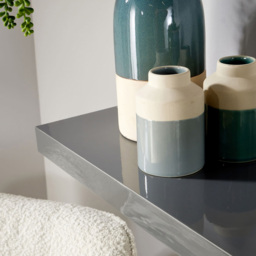 Home Source Cloud Grey Gloss Floating Wall Shelf 60cm Set of 2 - thumbnail 3