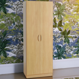 R White Cabinets Brown 2 Door Tall Cupboard - thumbnail 1