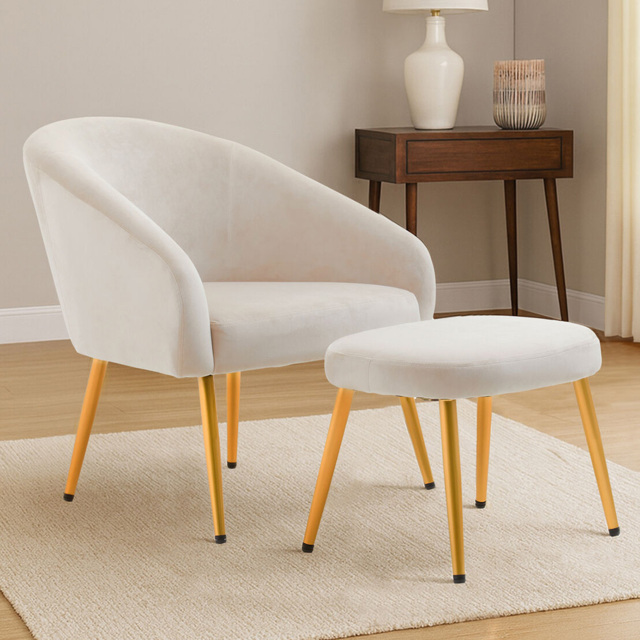 Premier Housewares Yasmeen Beige Chair and Footstool - image 1