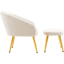 Premier Housewares Yasmeen Beige Chair and Footstool - thumbnail 3
