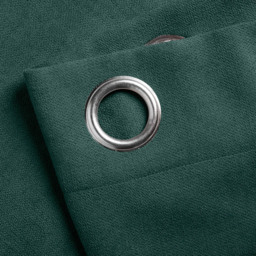 Alan Symonds Velvet Chenille Ring Top Eyelet Curtains Green 142 x 183cm - thumbnail 2