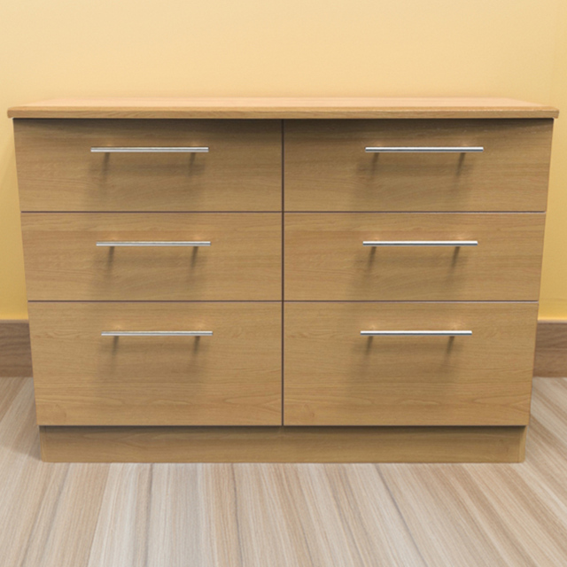 Crowndale Sherwood Modern Oak 6 Drawer Wide Midi Chest of Drawers - image 1