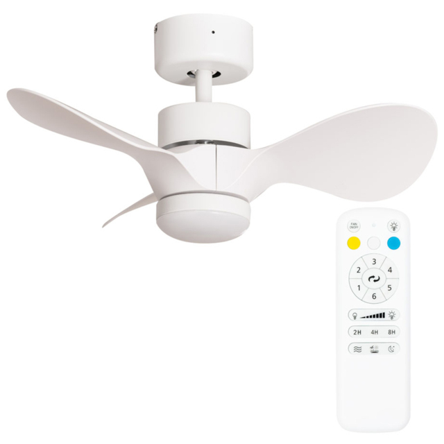 ValueLights Matt White Integrated LED Ceiling Fan with Remote 24 inch - image 1