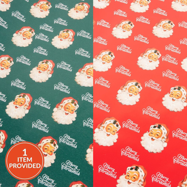 All I Want for Christmas Single Retro Santa Gift Wrap in Assorted Styles - image 1