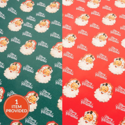 All I Want for Christmas Single Retro Santa Gift Wrap in Assorted Styles - thumbnail 1