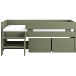 Flair Logan Single 2 Drawer Green Low Sleeper Bed - thumbnail 3