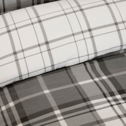 Divante Finest Balmoral Super King Size Grey Check Duvet Set - thumbnail 4