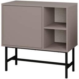 Decortie Mona Mocha Grey Single Door 2 Shelf Mini Console Table - thumbnail 2
