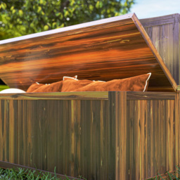 Outsunny Brown Wooden Garden Storage Bench - thumbnail 3