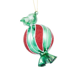 Single Candy Cane Lane Glass Sweet Candy Christmas Bauble 11.6cm in Assorted styles - thumbnail 2