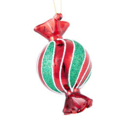 Single Candy Cane Lane Glass Sweet Candy Christmas Bauble 11.6cm in Assorted styles - thumbnail 4