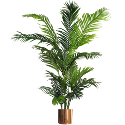 Leaf Artificial Palm Tree with Copper Metal Planter 180cm - thumbnail 1