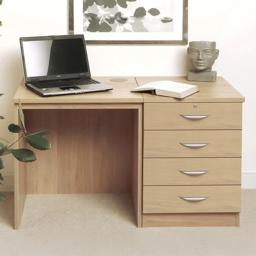 R White Cabinets SET-05-IN-CO 4 Drawer Desk Brown