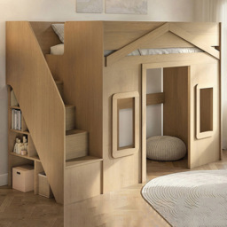 Flair Nixon Oak Playhouse High Sleeper Bed with Storage - thumbnail 1