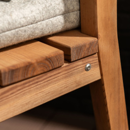 AMATA Ungurs Brown Wooden Straight Bench Garden Chair - thumbnail 4