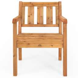 AMATA Ungurs Brown Wooden Straight Bench Garden Chair - thumbnail 3