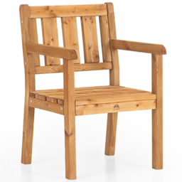 AMATA Ungurs Brown Wooden Straight Bench Garden Chair - thumbnail 2