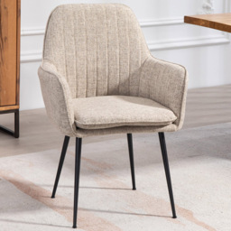 Artemis Home Carrara Set of 2 Brown Fabric Dining Chairs