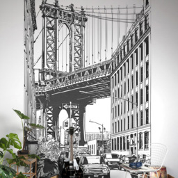 Grandeco Brooklyn Bridge 3 Lane Wall Mural - thumbnail 1