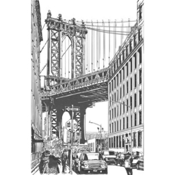 Grandeco Brooklyn Bridge 3 Lane Wall Mural - thumbnail 2