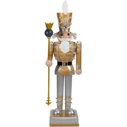 Marco Paul Gold and White Light Up Christmas Nutcracker 80cm
