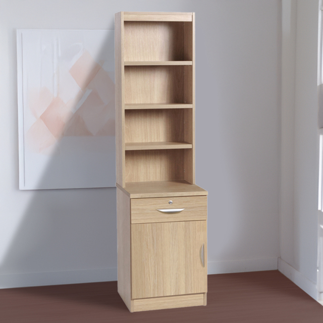 R White Cabinets Brown Single Door Single Drawer 4 Shelf Cupboard with Hutch - image 1