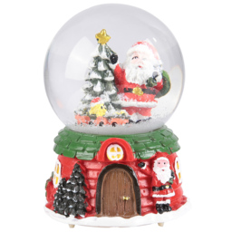 Living and Home Santa Claus Snow Ball Music Box Christmas Ornament