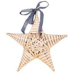 St Helens Natural Wicker Star Christmas Decoration 31cm