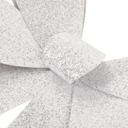 Silver Shimmer Bow Large - Silver - thumbnail 3
