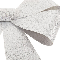 Silver Shimmer Bow Large - Silver - thumbnail 4
