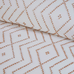 Kasiya Natural and White King Size Geo Duvet Set - thumbnail 3