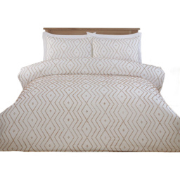 Kasiya Natural and White King Size Geo Duvet Set - thumbnail 2