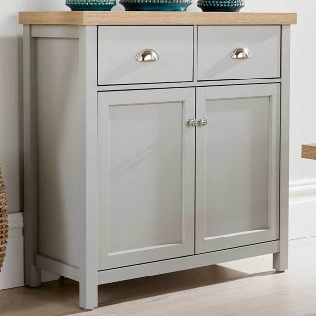 Home Source Avon 2 Drawer 2 Door Grey Cupboard Unit - image 1